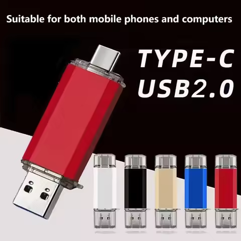 16TB 2-In-1 Flash Drive OTG USB 2.0 Type C High Speed Pendrive Memory Stick Pendrive Pen Drive For i