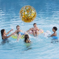 28/40cm Glittering Transparent PVC Inflatable Beach Ball Elastic Beach Ball Confetti Ball Pool Water