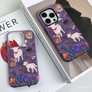 Purple Night Lamb iPhone15ProMax Phone Case Apple 14pro 2 in 1 13p Film 12 Cartoon 11 Trendy YN0L