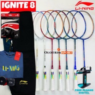 Raket Badminton LINING IGNITE 8 7 77gr 5u 30lbs Original