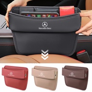 Mercedes Benz Car Seat Gap Storage Bag PU Leather Seat Side Gap Filler Storage Box For EQE EQC W207 W204 W220 W206 W124 W211 W205 W212 W213 W218 W222 Accessories