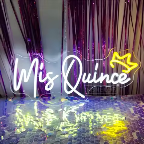 Mis Quince Neon Sign LED For Wall Decor Happy Birthday Room Neon Signs For Bedroom The Mis Quince Ne