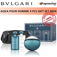 Bvlgari AQVA Pour Homme 4 Pcs Gift Set Men (100ml Giftset) Bulgari Acqua Aqua [Brand New 100% Authentic Perfume]