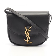 YVES SAINT LAURENT Kaia 小號單肩斜背包，黑色皮革，二手女款