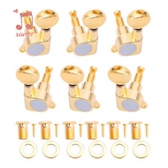6 Tuning Pegs VERROUILLAGE Tuner Touches Guitar Strings Button 3L + 3R Gold