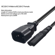IEC320 Power Cord IEC320 C14 To IEC320 C7 Power Cord Cable Oxygen Free Copper Conductor 10A 250V Mal