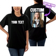 Customized Y2K Style Women Oversized T-Shirt, Upload Your Selfie/Friend/Pet Photo For Personalized G