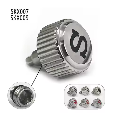 Watch Crown with Watch Stem for SKX007 SKX009 NH35 NH36 4R35 4R36 7S26 Movement Repair Tool Stainles