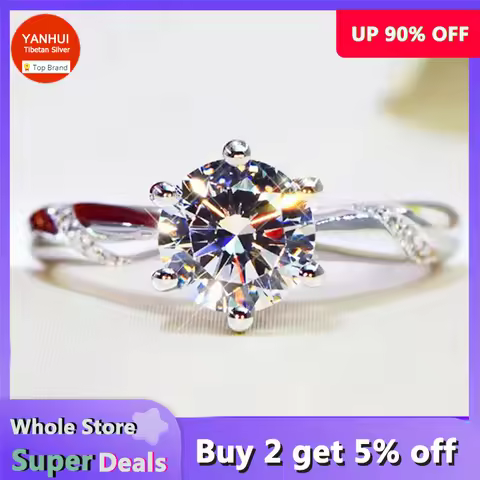 Sell At A Loss! White Gold Color 100% Authentic Tibetan Silver Rings Women Round Cubic Zircon Weddin