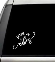 Positive Vibes Star Motivational Relationship Quote Window Laptop Vinyl Decal Decor Mirror Wall Bathroom Bumper Stickers for Car 6 Inch