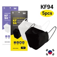[Made in Korea] Foldable 3D KF94 Mask 1Pack=5pcs, 4Ply Disposable Face Mask Anti Dust Mask