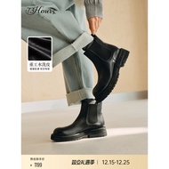 73hours Women's Shoes California Daily 2025 Winter New Style Washed Leather Chelsea Boots Women's Th