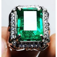 COLOMBIA ZAMRUD RING STONE CHATAM BANGKOK SILVER RING 926 READY TO USE