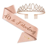 Birthday Tiara Crown Sash Women Girls10Th 13Th 16Th 21St 30Th 40Th 50Th 60Th 70Th 80Th Birthday Part