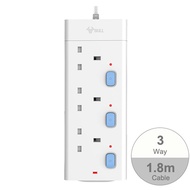 Bull Extension Power Socket Extension Plug 3/4/5 Way 2-Pin Direct Power Strip with Safety Mark （1.8/3.0/5.0 M） Extension Cord Household or Office Sockets With Independent Switch 5 Years Warranty