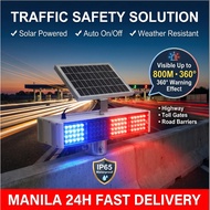 Solar Red and Blue Flashing Warning Light – Waterproof Blinker with Traffic Signal