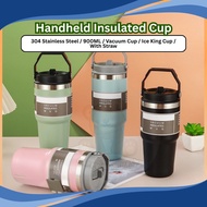 BotolAir 304 Stainless Steel Handheld Tumbler Hot or Cold Thermos WaterBottle with Straw Handle900ML