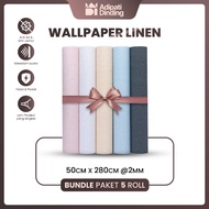 5 ROLL PACKAGE Linen Roll Foam Wallpaper I Linen Wall Wallpaper Aluminum Foil Foam Room Decoration S