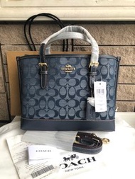 💗 Coach mollie tote 25 in signature jacquard denim navy 💗IMMEDIATE SHIPMENT