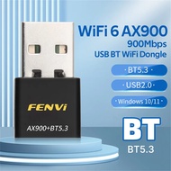 Fenvi WiFi 6 AX900 BT5.3 Penyesuai WiFi USB 802.11ax Dual Band 2.4G/5GHz Kad WiFi USB Dongle WiFi un
