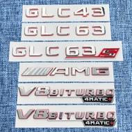 Red and silver Mercedes GLC modified lettering GLC63S GLC43 GLC63 AMG rear emblem sticker