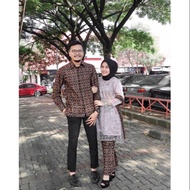 KEMEJA Albatik - ALIKA BROWN COUPLE SET (shirt, skirt free shawl)