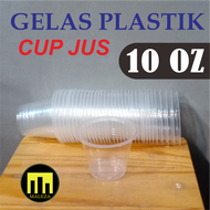 1 PAK 50 PCS GELAS PLASTIK 10OZ/GELAS JUS 10 OZ