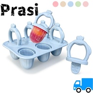 PRASI Baby Teething Ice Cream Stick Mold, 6 Cavity BPA-Free Silicone Popsicle Mold,  Easy Clean Reus