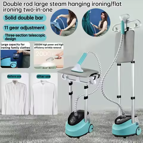 Large capacity 1.8L handheld parallel bar steam iron, 11 level adjustment, for all season clothing, 