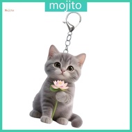 Mojito Cute Cartoon Judo Kittens Pendant Keychain Unique Dressed Cats 2D Flat Acrylic Hanging Charm 