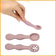 innlike1 2pcs Infant Spoon Fork Set Solid Kids Cutlery Trainng Scoops for First Feeding