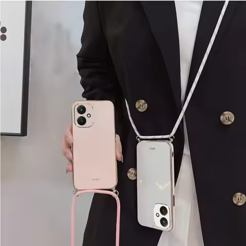 For Realme GT 6T Lanyard Crossbody Necklace Strap Cord Plating Case For Realme GT 7 Pro NEO 6 SE 5 S