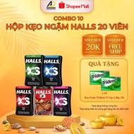 COMBO of 10 Halls Lozenges 4 Flavors - MINT - FRESH LEMON - MIXED BERRY - WATERMELON - COLA - Box of