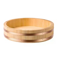 Wooden Sushi Bibimbap Bowl Japanese Style Red Copper Side Bibimbap Wooden Bowl Plate Sashimi Rice Su