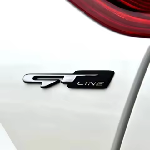 ABS 3D GT line Design Fender Rear Trunk body Emblem Badge sticker For Peugeot For Kia K9 Forte Ceed 