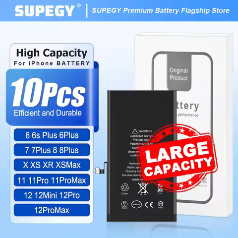10Pcs/lot High Capacity Battery For iPhone 6 6s Plus 6Plus 7 7Plus 8 8Plus X XR XSMax 11 12 11Pro 12