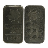 1 gram 1g Maple Leaf .999 Fine Columbium Cb / Niobium Nb Bullion Bar Element