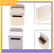 [GRKN]Miniature Blank Mail Box House Mini Mail Box Miniature Wooden Flip Mailbox Model