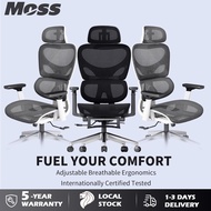 Moss Ergonomic Office Chair with Lumbar Support, Mesh Desk Chair with 4D Adjustable Arms Headrest, High Back Computer Chair