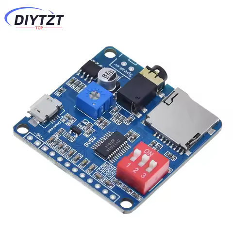 DIYTZT Voice Sound Playback Module MP3 Player Module UART I/O Trigger Class D Amplifier Board 5W 8M 