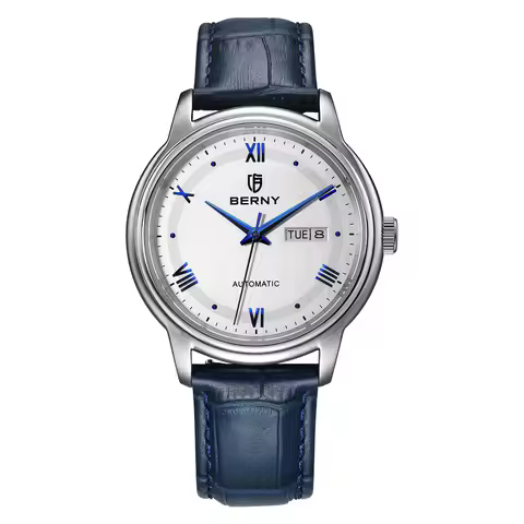 BERNY Classic De Ville Watch for Men Branded Automatic Mechanical Wristwatch Sapphire Luxury Afforda
