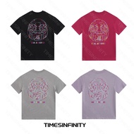 [ TIMESINFINITY ] - Daruma Embroidery Unisex 430g/m2 62584 Cotton Oversized T-shirt  Casual Couple