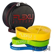色：Blue 10-35lbs.+ Green 25-65lbs.+ Yellow 35-85lbs. FlexU Fitters; プロフェッショナルプルアップアシスタンスとエクササイズ用抵抗バンド