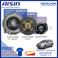AISIN Clutch Kit (Clutch Disc Clutch Cover Release Bearing) for TOYOTA INNOVA- 2KD ENGINE