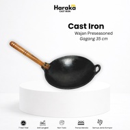 Seasoned Cast Steel Wok 35 cm Cast Iron Wok/ Cast Iron Wok