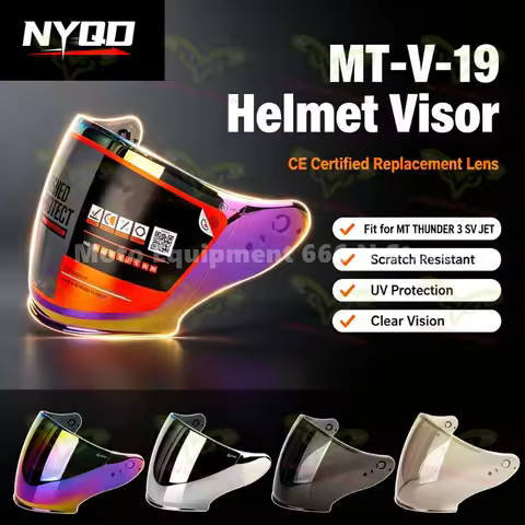 MT-V-19 Motorcycle Helmet Visor Original Replacement Lens Fit for MT THUNDER 3 SV JET Open Face Helm
