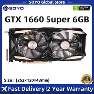 GTX 1660 Super 6GB 1 GTX 1660 Super 6GB 1 SOYO GTX 1660 Super 6GB Graphic Card GDDR6 12NM 192 Bit PCI-E 3.0×16 8Pin NVIDIA Brand New Video Card Support Gaming Desktop GPU