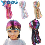 YVE Imitation Silk Pirate Hat, Long Tail Hip Hop Elastic Headwrap, Bandana Pre-Tied Durag Baby Headscarf Hat Boy