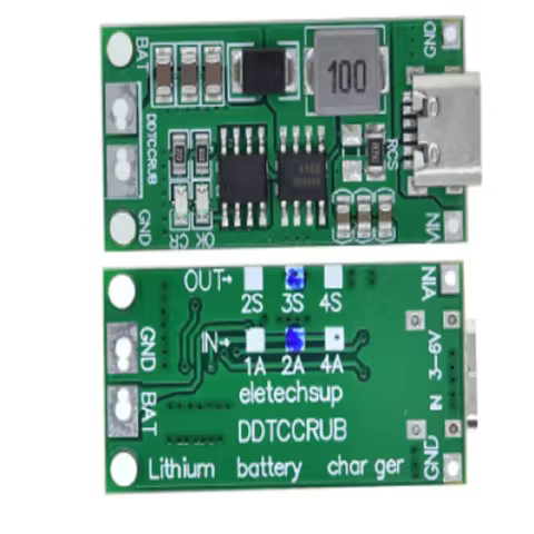 Multi-Cell 2S 3S 4S Type-C To 8.4V 12.6V 16.8V Step-Up Boost LiPo Polymer Li-Ion Charger 7.4V 11.1V 