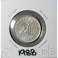 Coins  /20 Sen 1988 ( UNC / Brand New ) Malaysia Parliament House